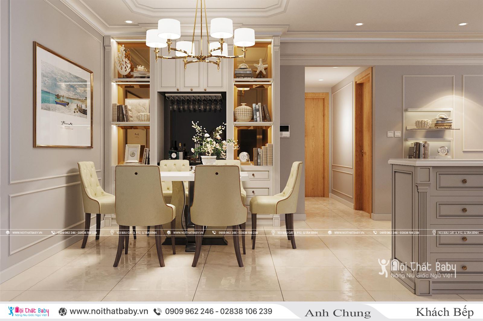 Thiết kế căn hộ chung cư anh Chung 84m2 Emerald Celadon City